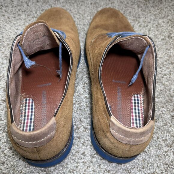Johnston & Murphy Shoes Men's 9M Suede Flex Cognac Brown Blue Sole - Picture 7 of 10
